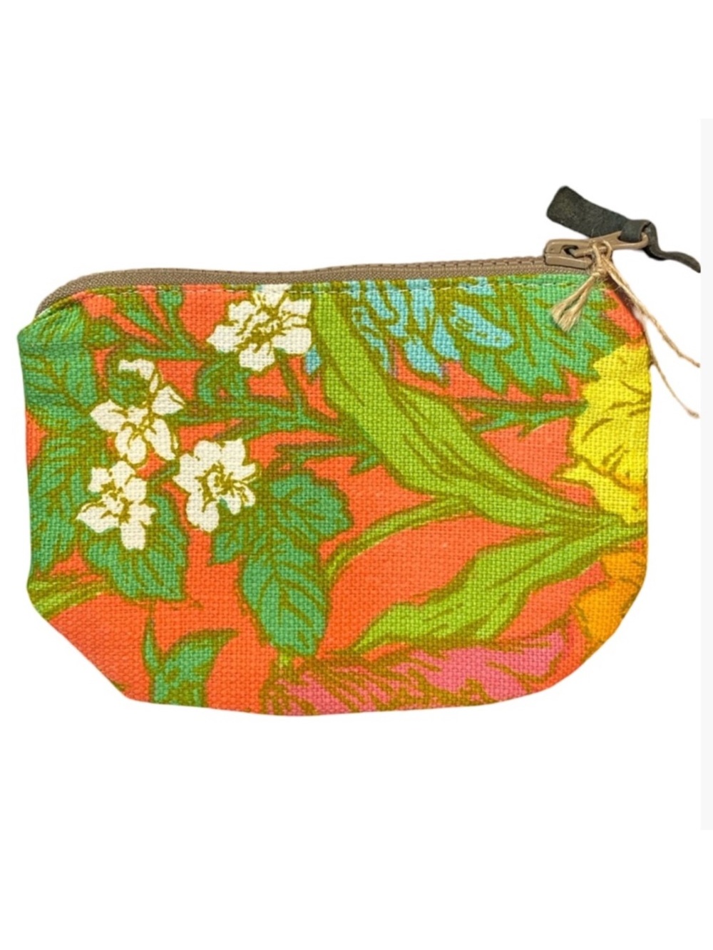 Handmade Artisan Flower Power Hand Crafted Woven Textile Zip Clutch Bag